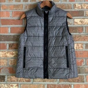 Laura Scott Black and White Puffer Vest Jacket